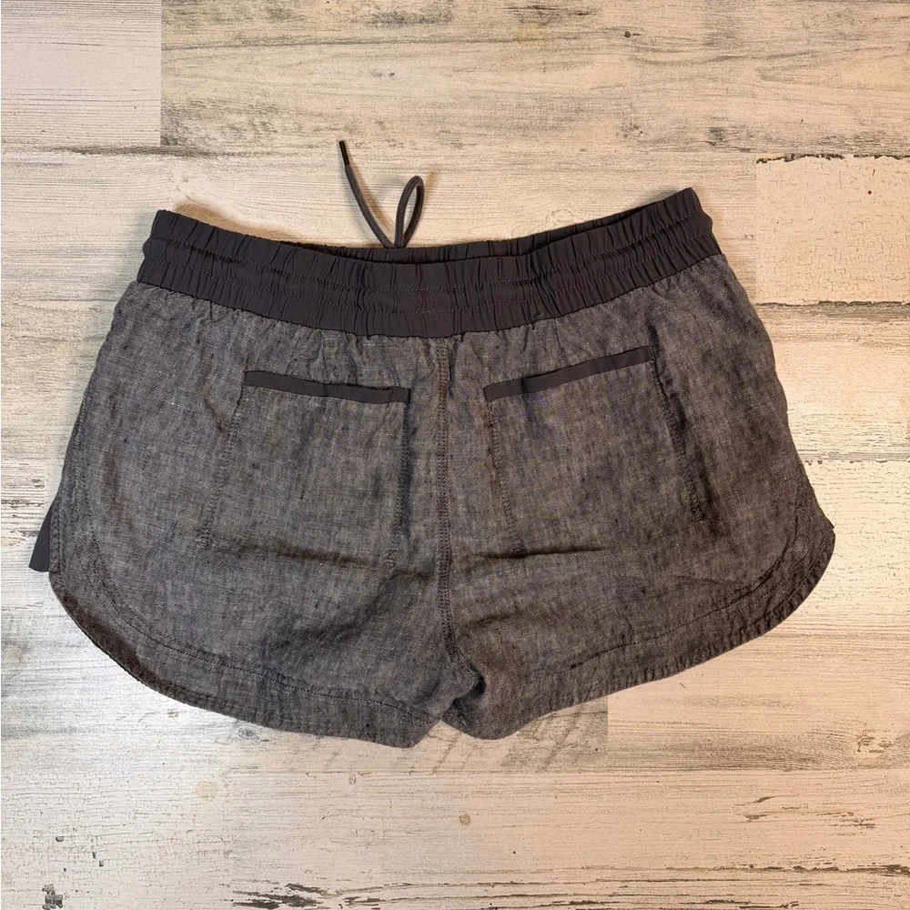 Athleta Shorts Beachside Bali Linene Mid-Rise Drawstring 8
